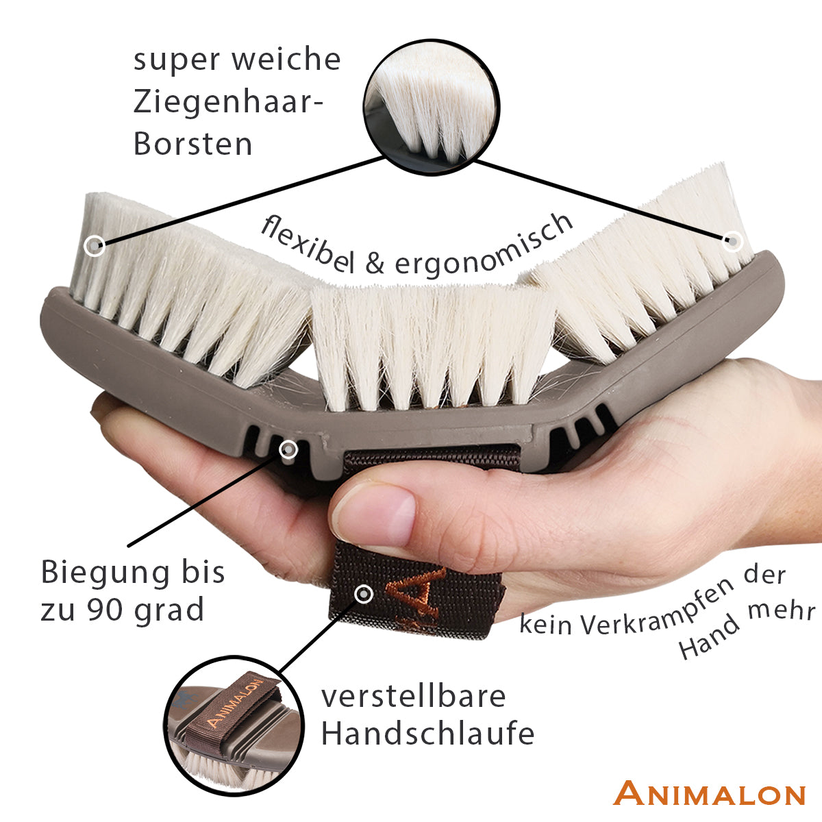 Glanzbürste CareFlex Pferdebürste Staubbürste weiche Borsten