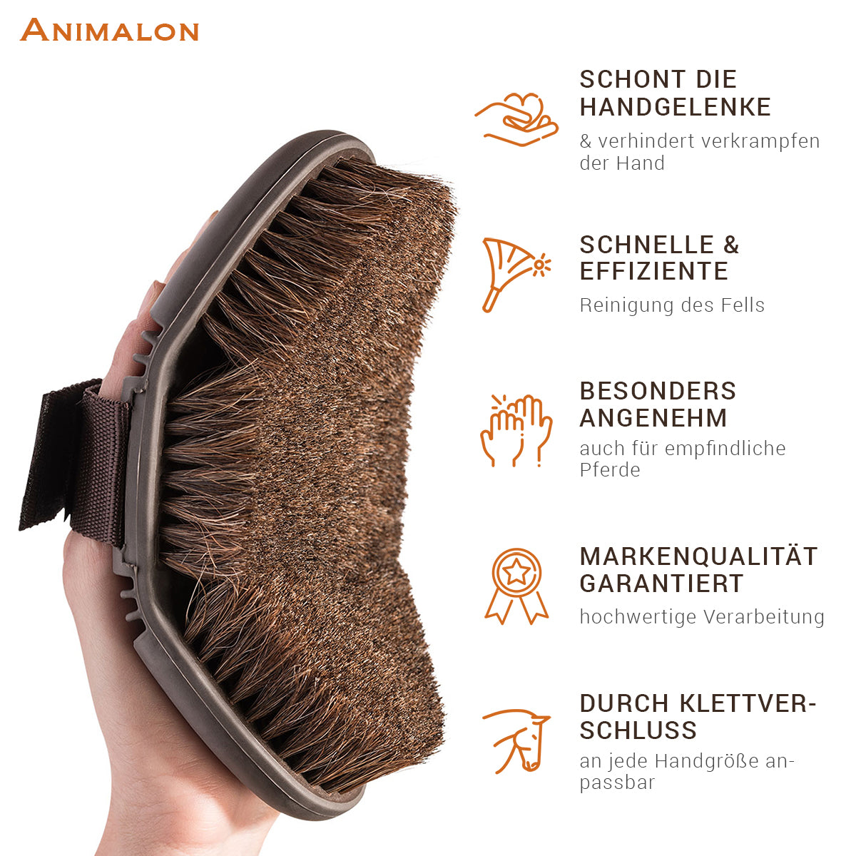 Rosshaar-Kardätsche CareFlex Pferdebürste