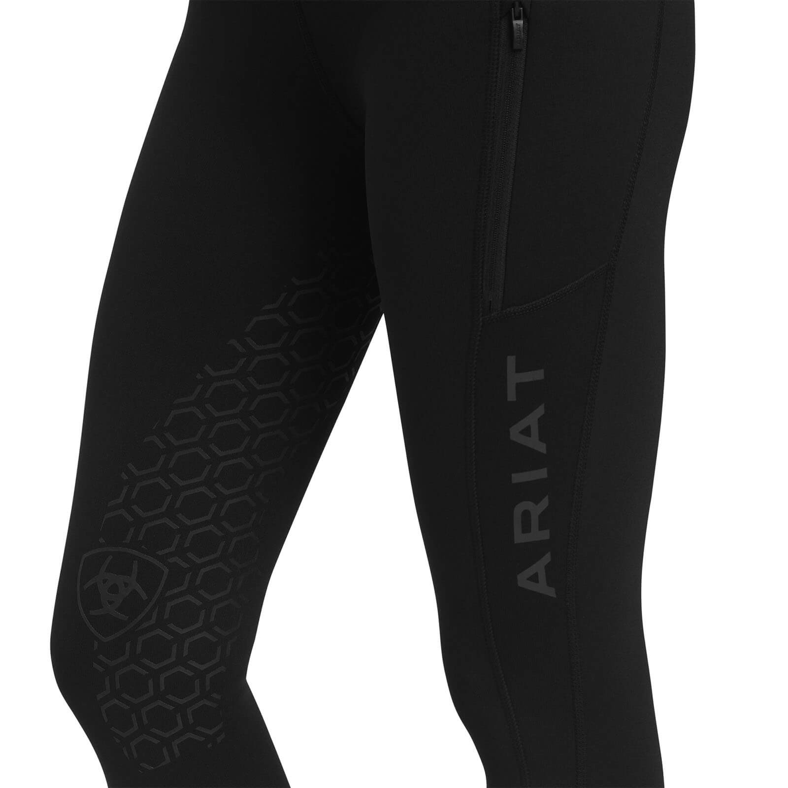 Reitleggings Damen Venture Thermal Half Grip Winterreithose