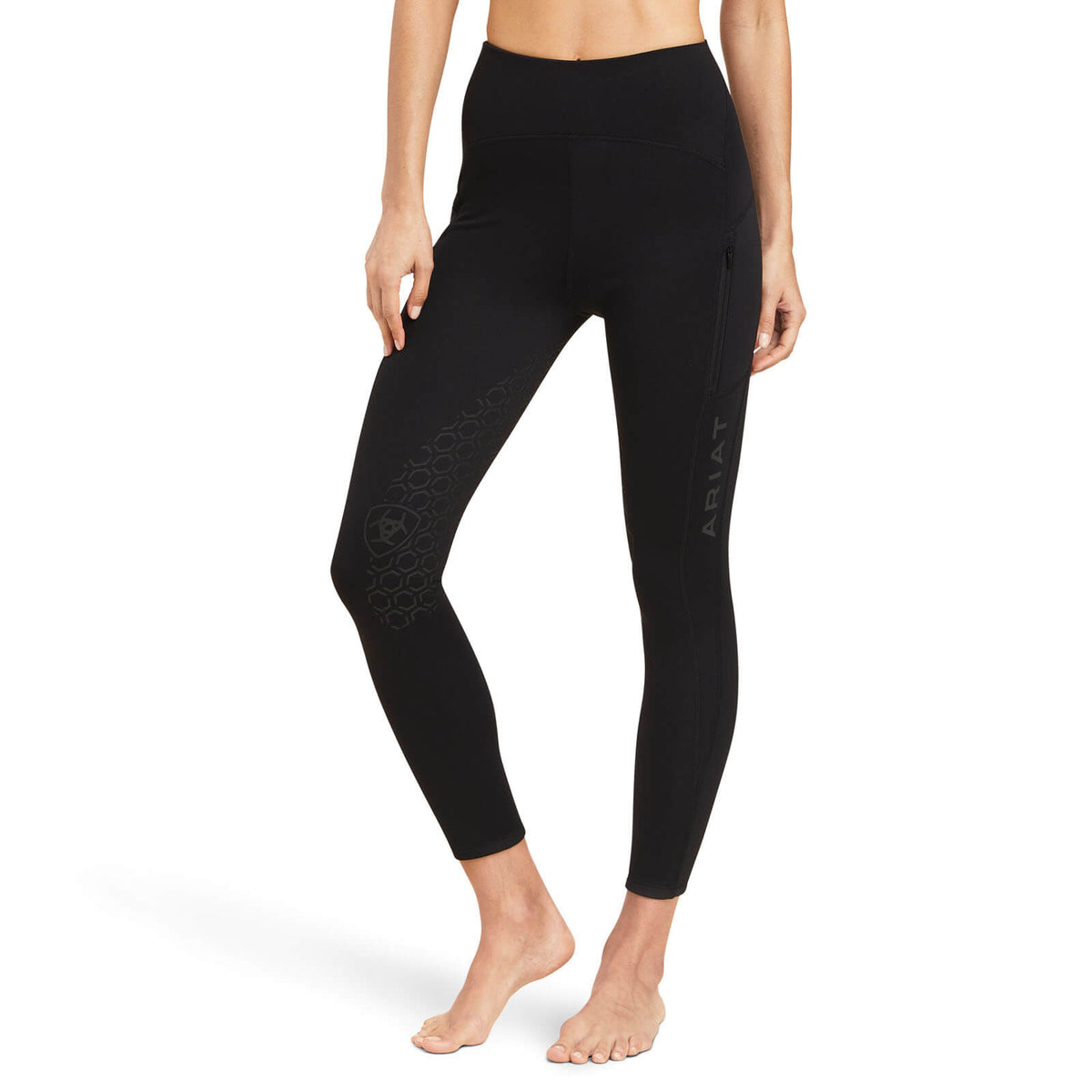 Reitleggings Damen Venture Thermal Half Grip Winterreithose