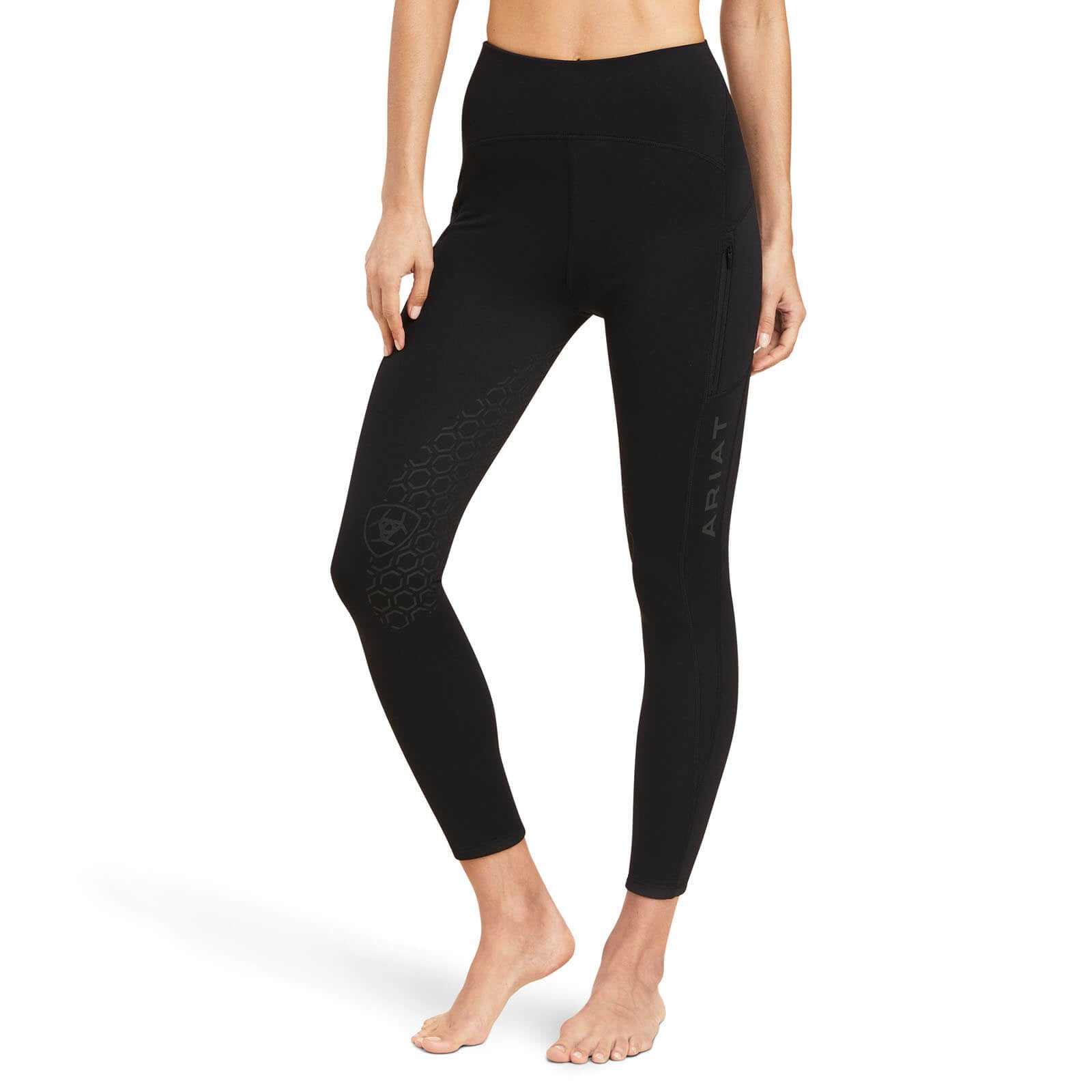 Reitleggings Damen Venture Thermal Half Grip Winterreithose