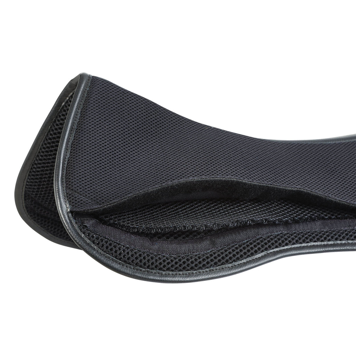 Sattelunterlage 3D Air Effect Flexi DR Dressurunterlage, Schwarz, Detailaufnahme.
