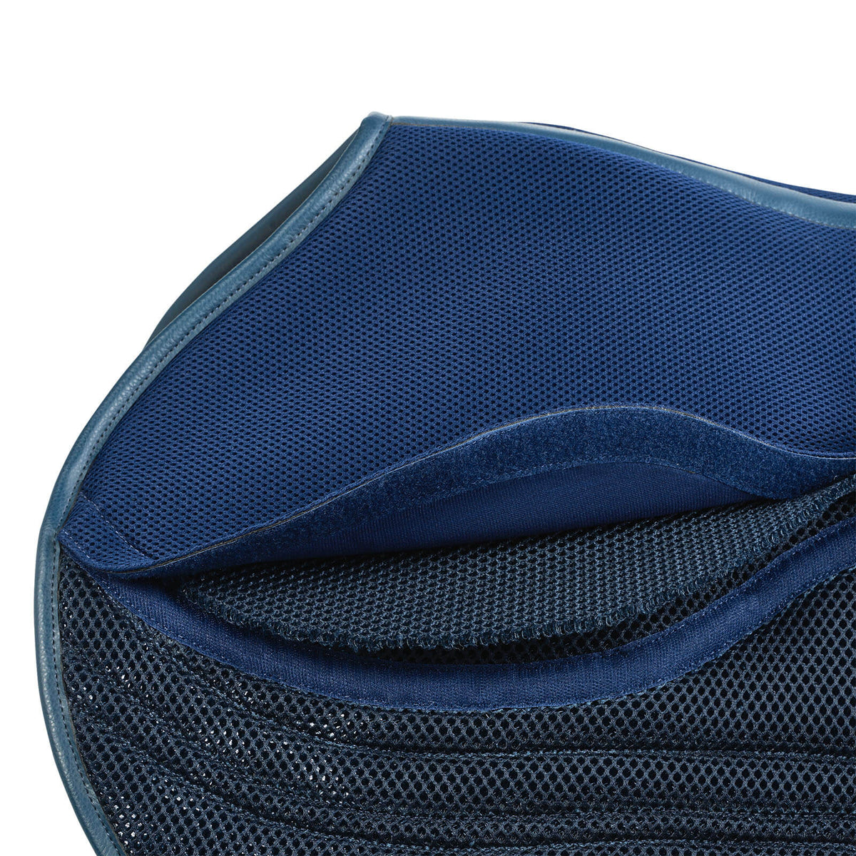 Schabracke Springen 3D Air Effect Flexi Springschabracke, Blau, Detailaufnahme der Polstertasche.