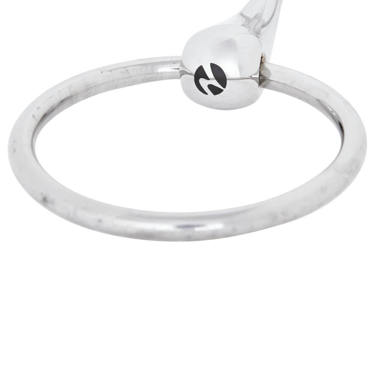 Wassertrense Einfach Gebrochen 14 mm Gebiss, Silber, Detailaufnahme des einzelnen Gebisses.