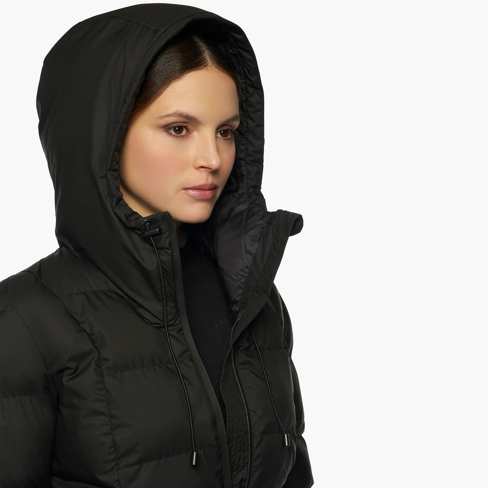 Jacke Damen Belted Quilted Nylon Hooded Coat HW 2022 Steppjacke