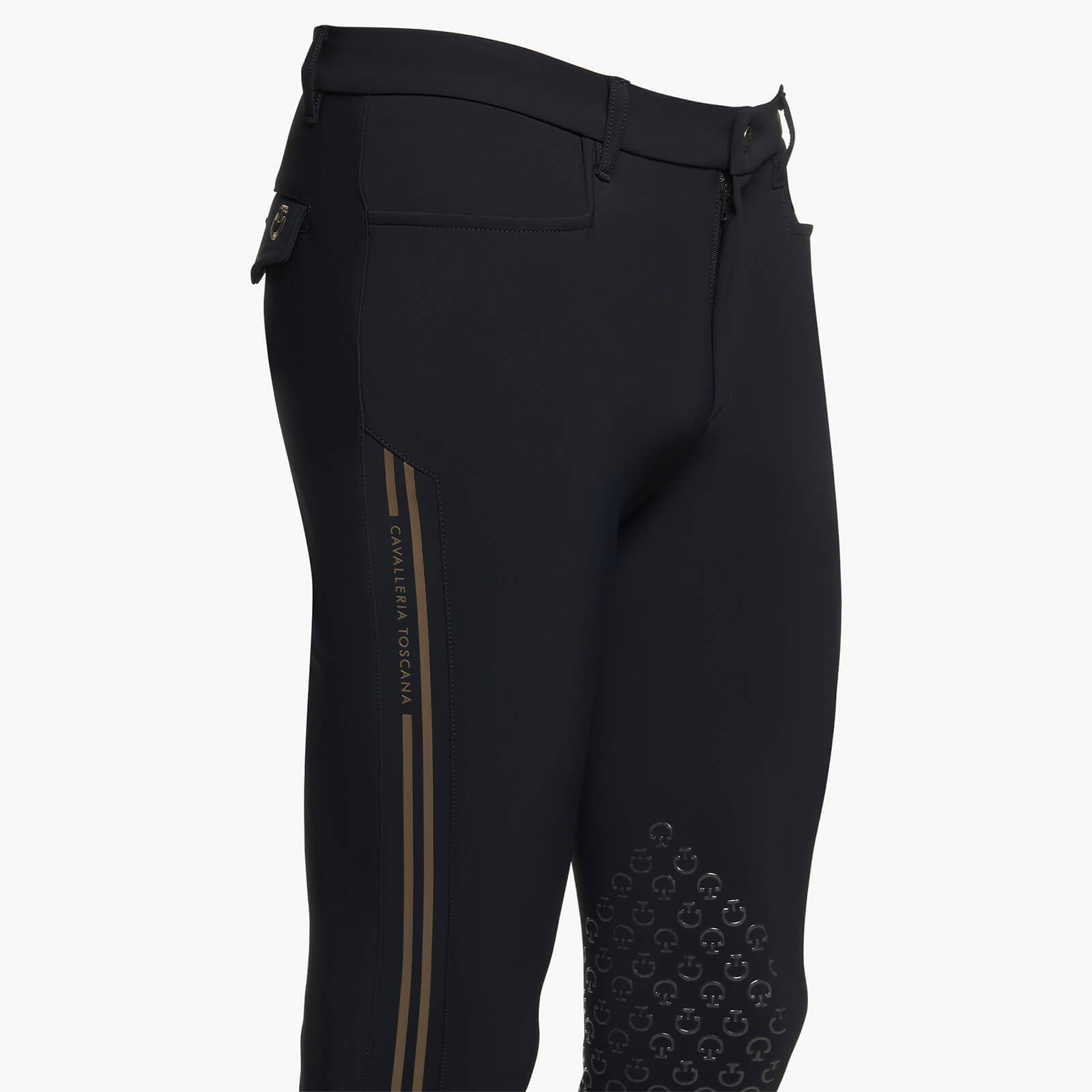 Reithose Herren Knie-Grip Embossed Silicone Stripe Kniebesatz Herrenreithose