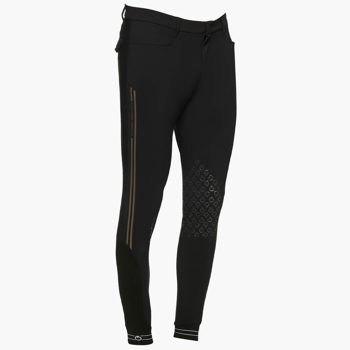 Reithose Herren Knie-Grip Embossed Silicone Stripe Kniebesatz Herrenreithose
