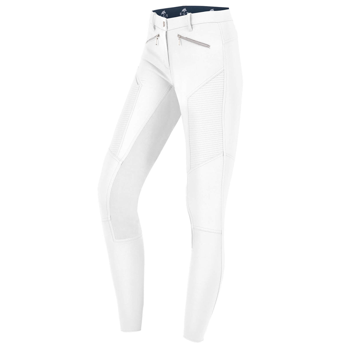 Reithose Damen Vollbesatz Gala, Weiß, Produkt allein auf weißem Hintergrund.