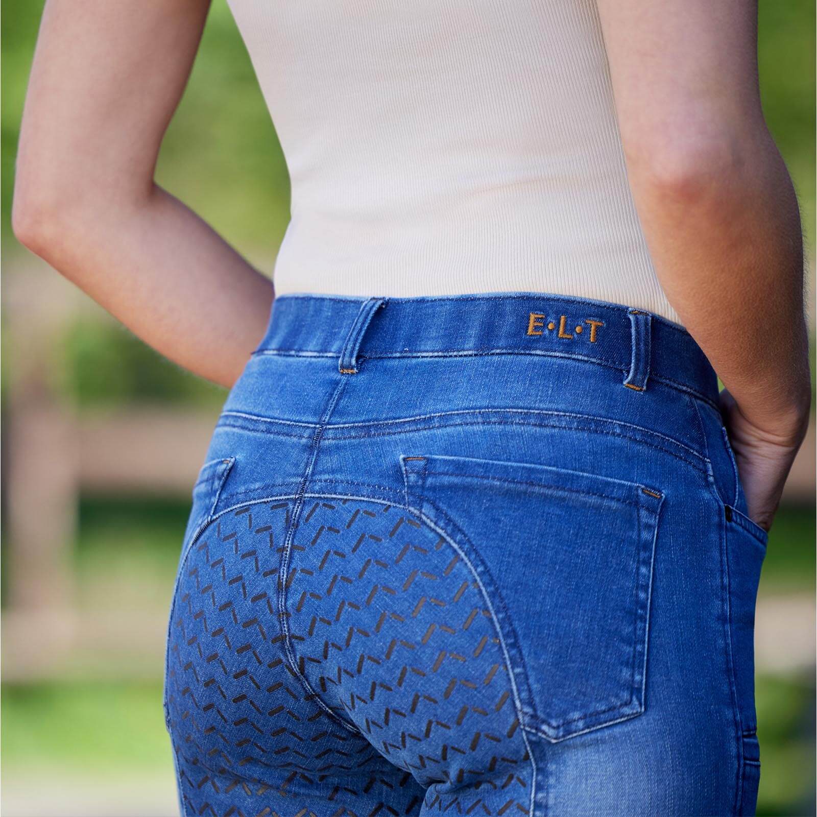 Reithose Damen Full-Grip Jeans Luna Jeansreithose