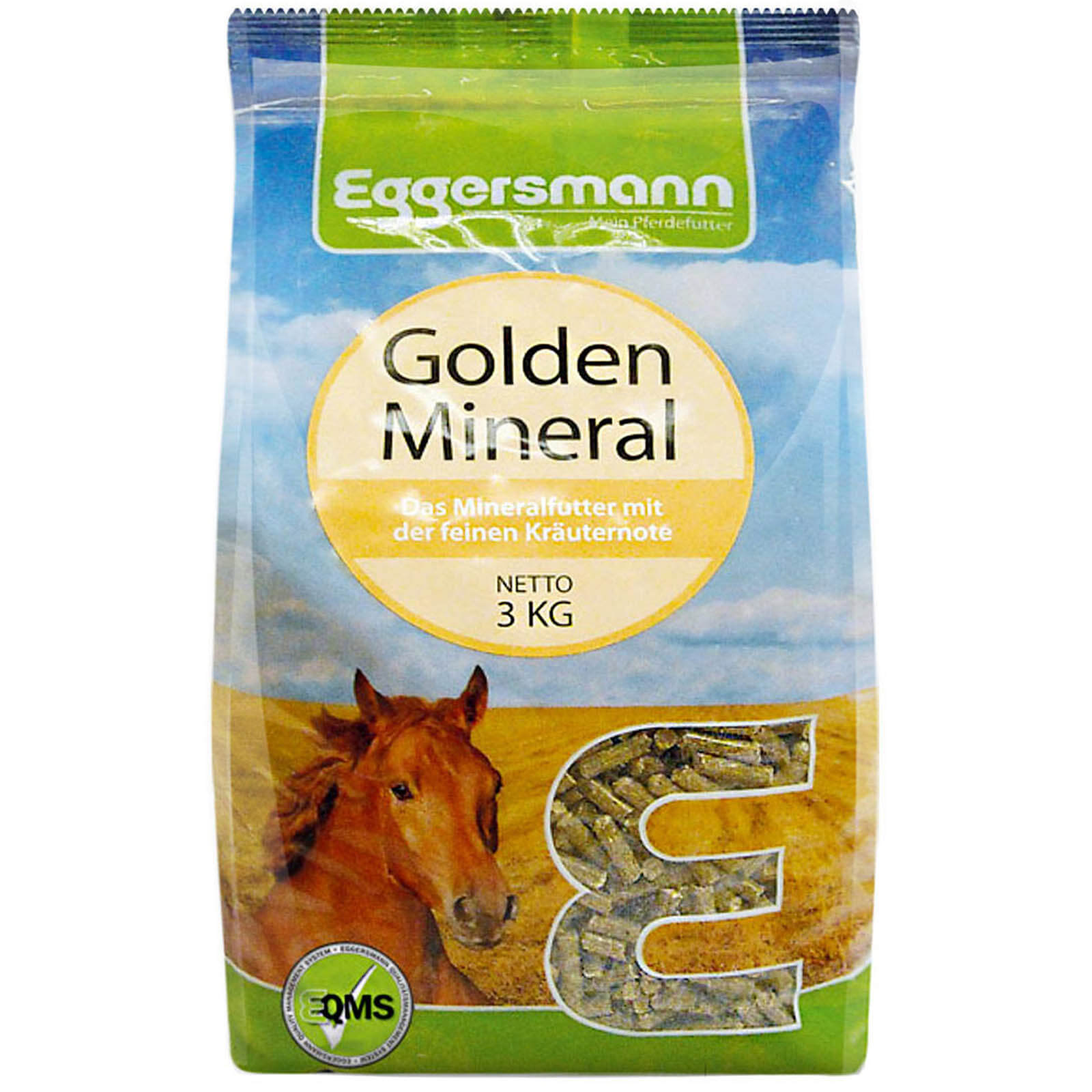 Eggersmann Mineralfutter Golden-Mineral, 3 kg, Produkt allein auf weißem Hintergrund.