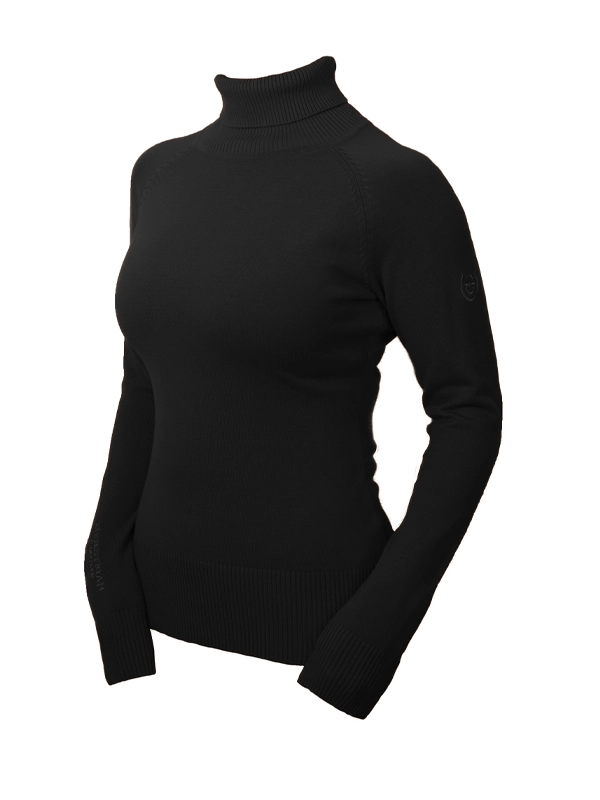 Pullover Damen Polo Top Black Edition Rollkragenpullover