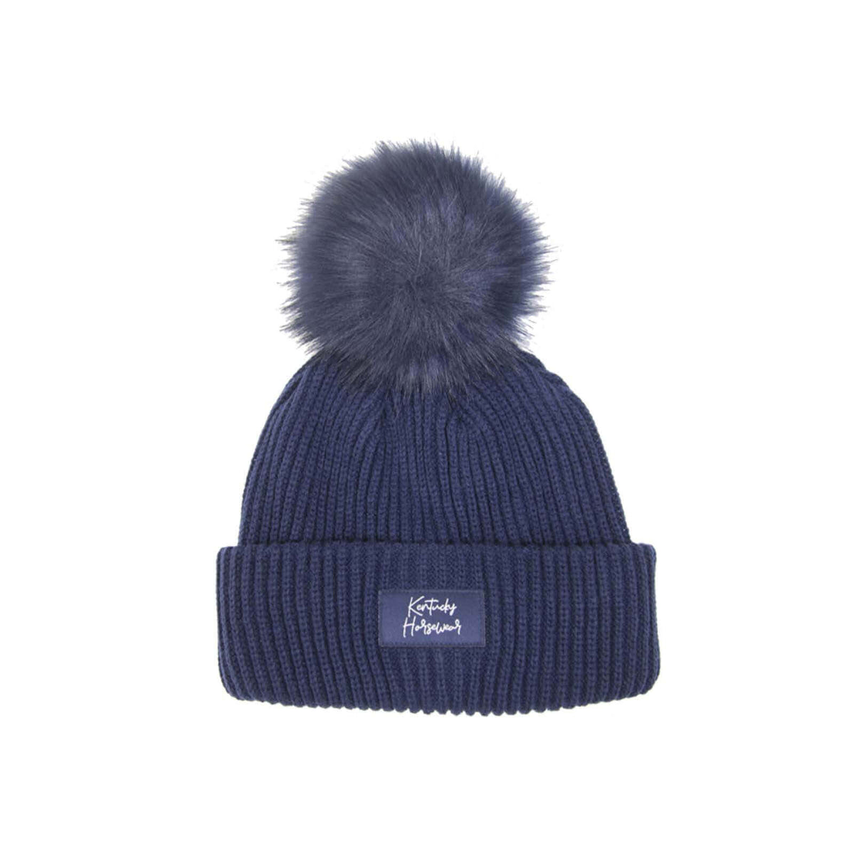 Mütze Bommel Strickmütze Kunstpelz