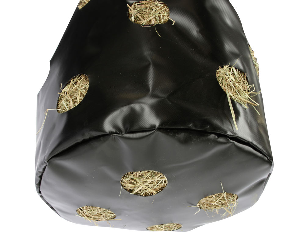 KERBL Hay Bag, Schwarz, Produkt allein mit Heuöffnungen.
