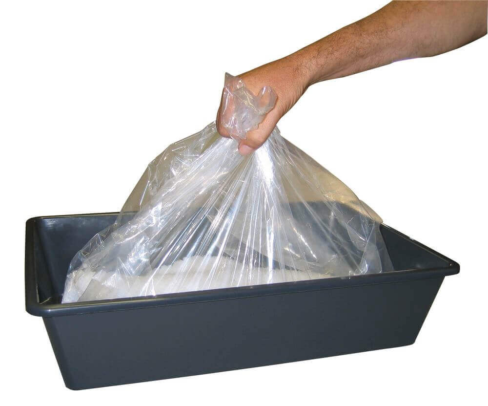 KERBL Katzentoilettenbeutel XL, Transparent, Hand entfernt Beutel aus Katzentoilette.