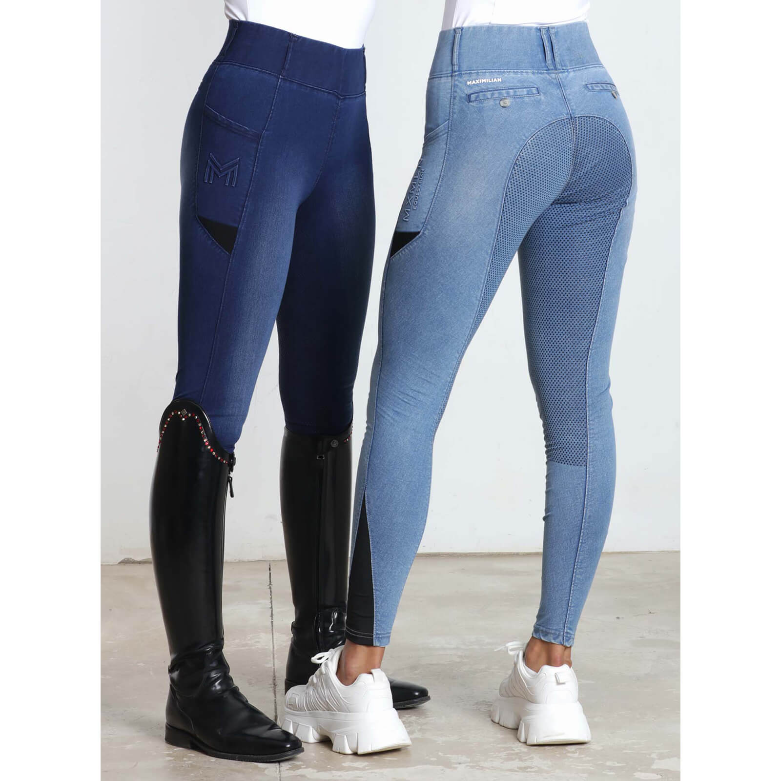 Reitleggings Damen Full-Grip Denim Riding Leggings