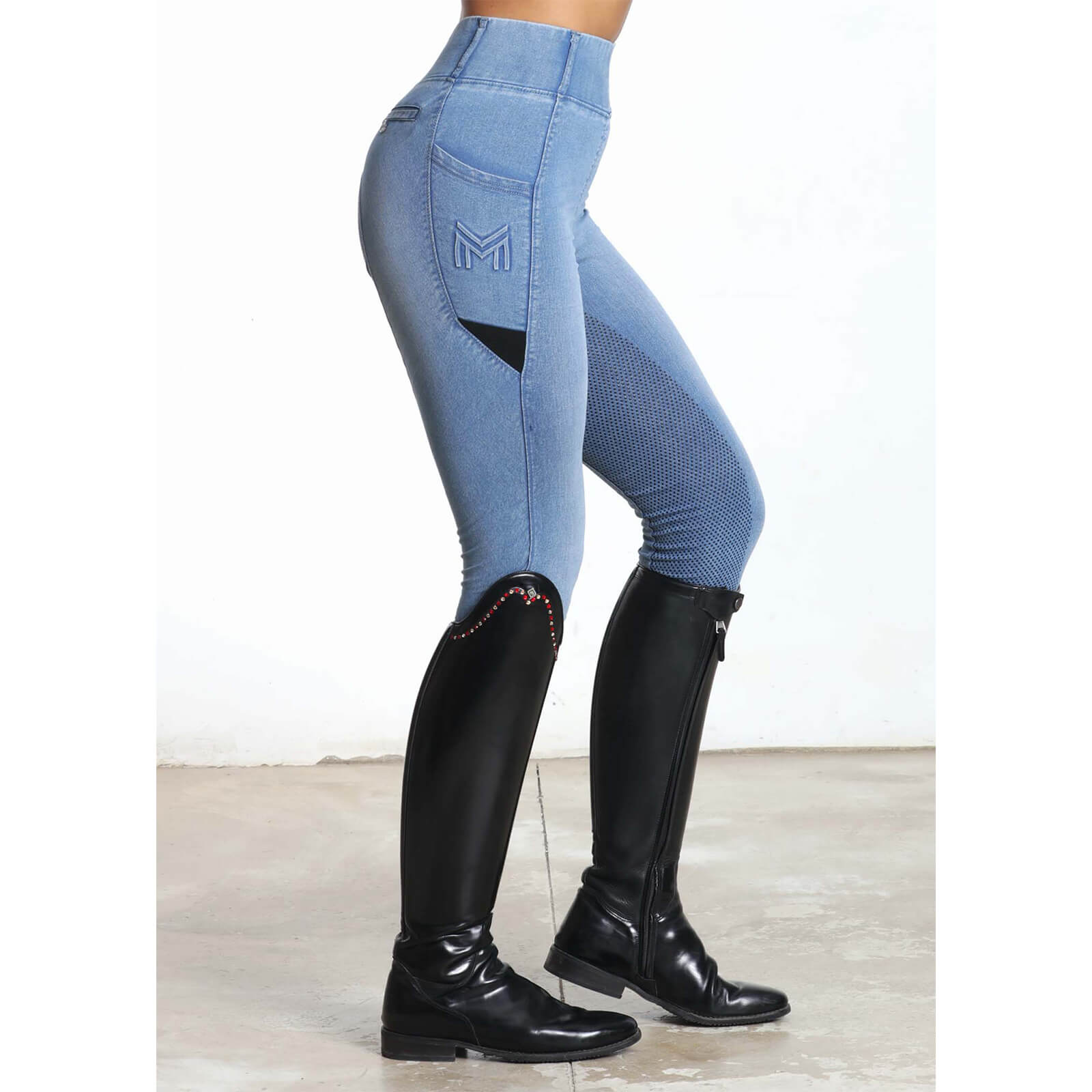 Reitleggings Damen Full-Grip Denim Riding Leggings