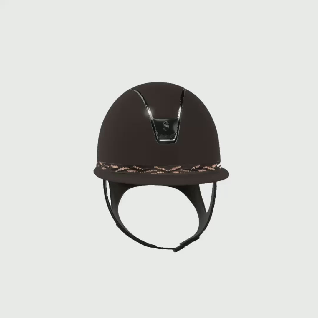 Reithelm Miss Shield 2.0 Shadowmatt Brown | Flower Swarovski Brown | Chrome Black - 360°-Video (1:1)