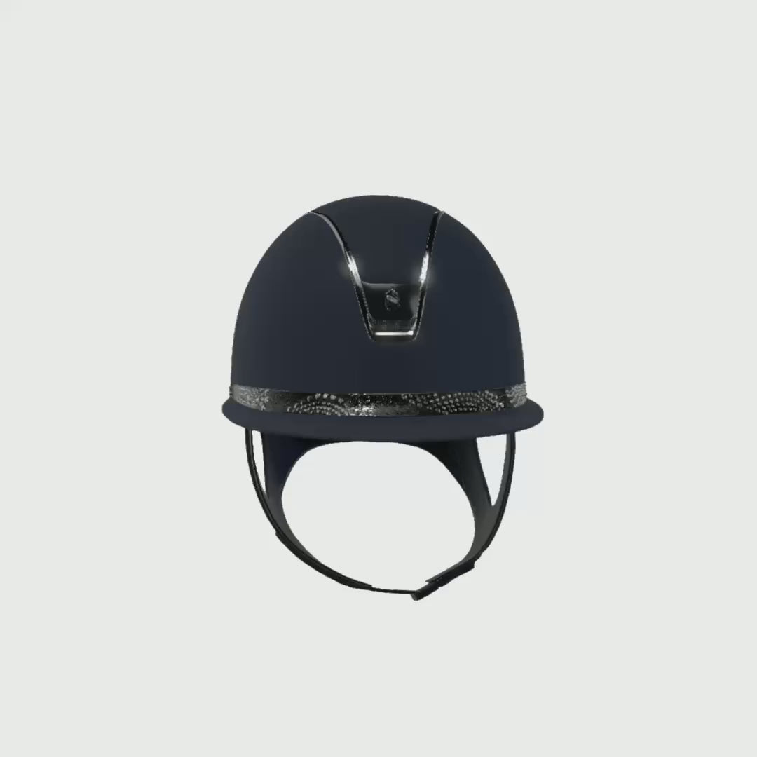 Reithelm Miss Shield 2.0 Blue SM Top SM Frontal Band Crystal Intarsia Trim + Blason Black Chrome - 360°-Video (1:1)