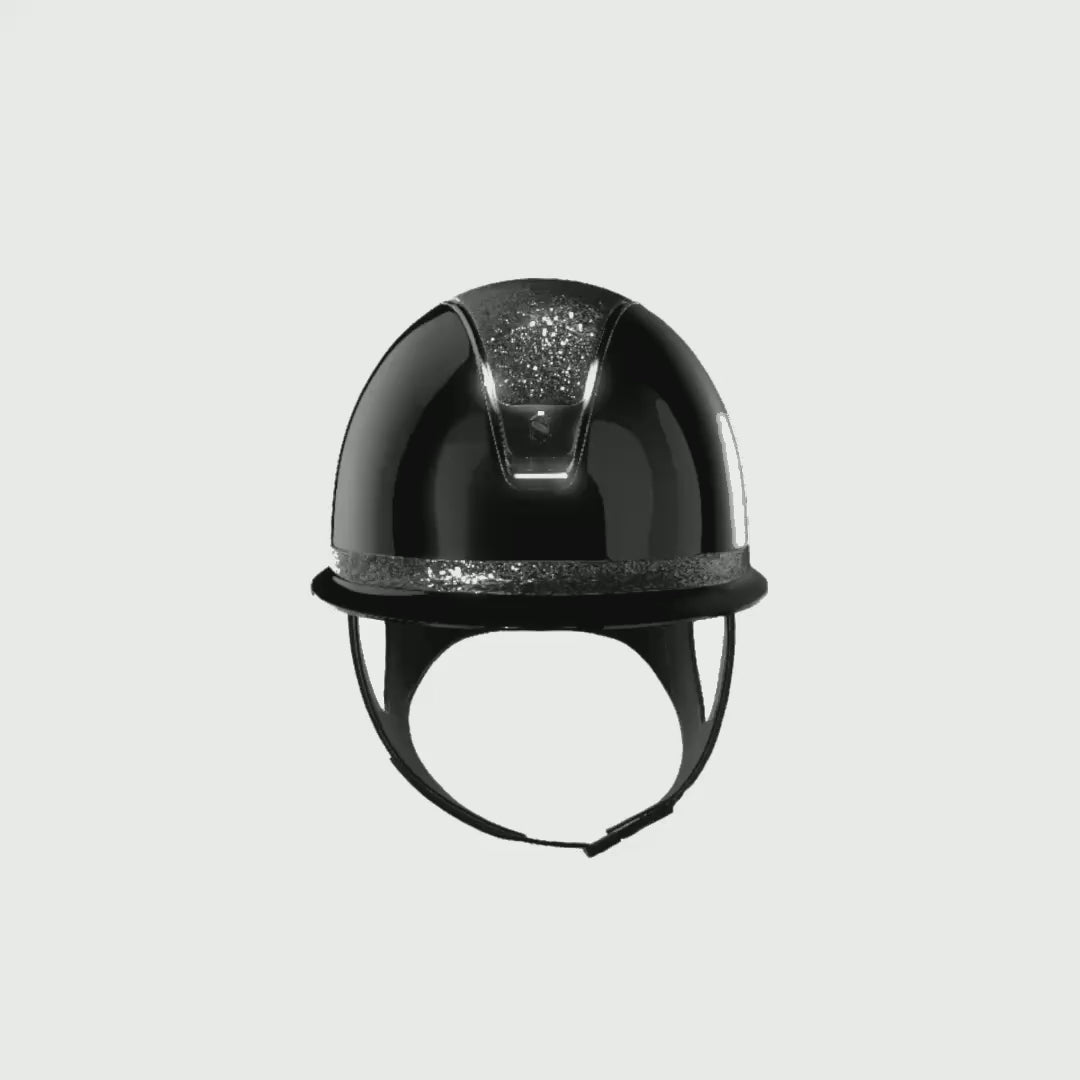 Reithelm Miss Shield 2.0 Black SG Top SG Frontal Band Ultra Fine Rocks Trim + Blason Black Chrome - 360°-Video (1:1)