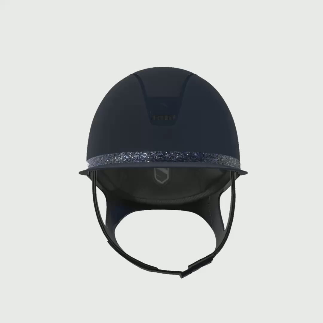 Reithelm Miss Shield 2.0 Blue SM Top + Frontal Band Ultra Fine Rocks Trim + Blason Matt Blue - 360°-Video (1:1)