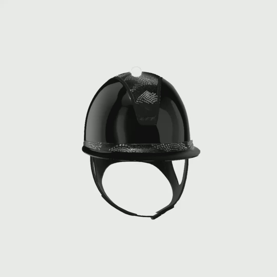 Reithelm Miss Shield 2.0 Black SG Top + Frontal Band Crystal Intarsia Trim + Blason Matt Black - 360°-Video (1:1)