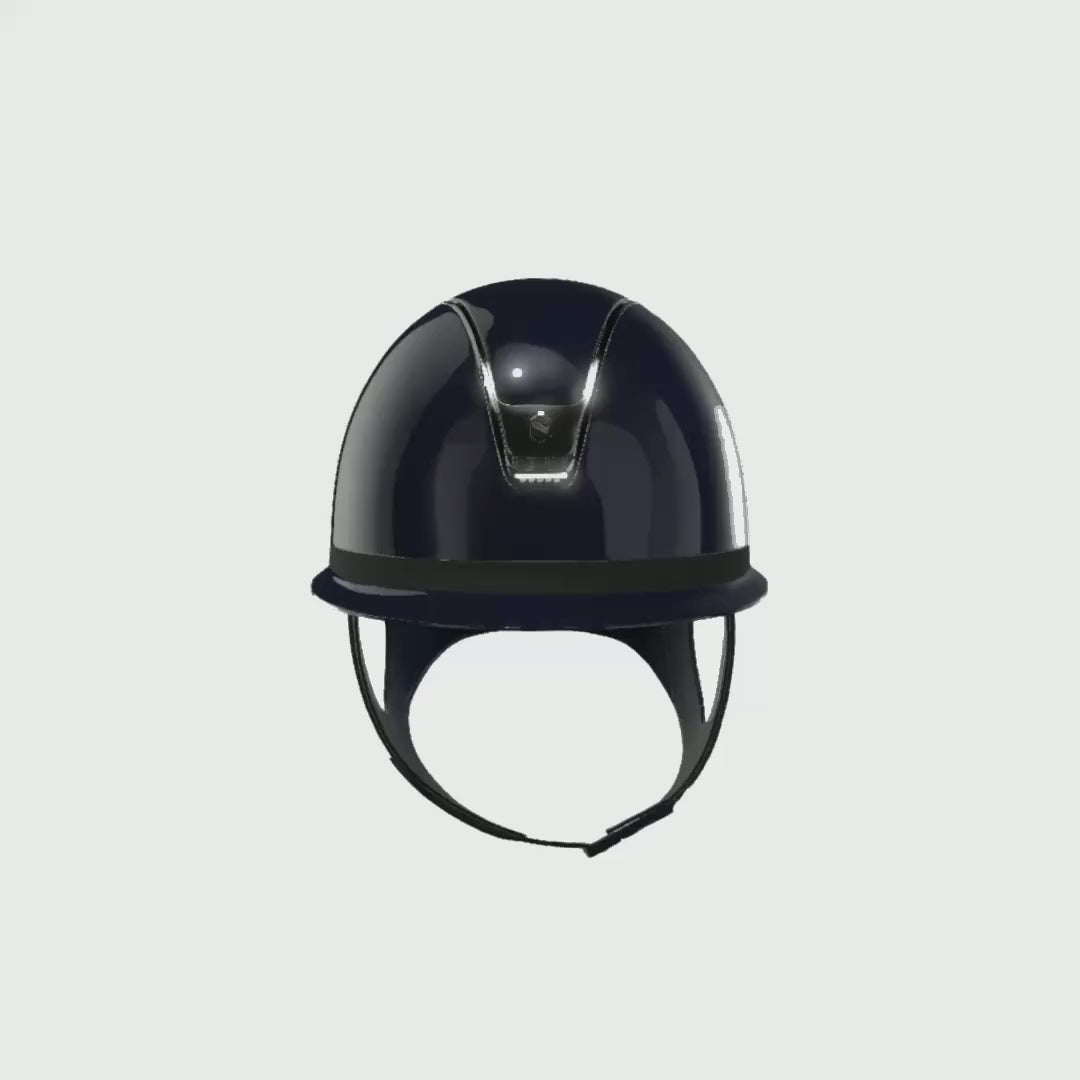 Reithelm Miss Shield 2.0 Blue SG Top + Frontal Band Shadowglossy Trim + Blason Black Chrome 5SW - 360°-Video (1:1)