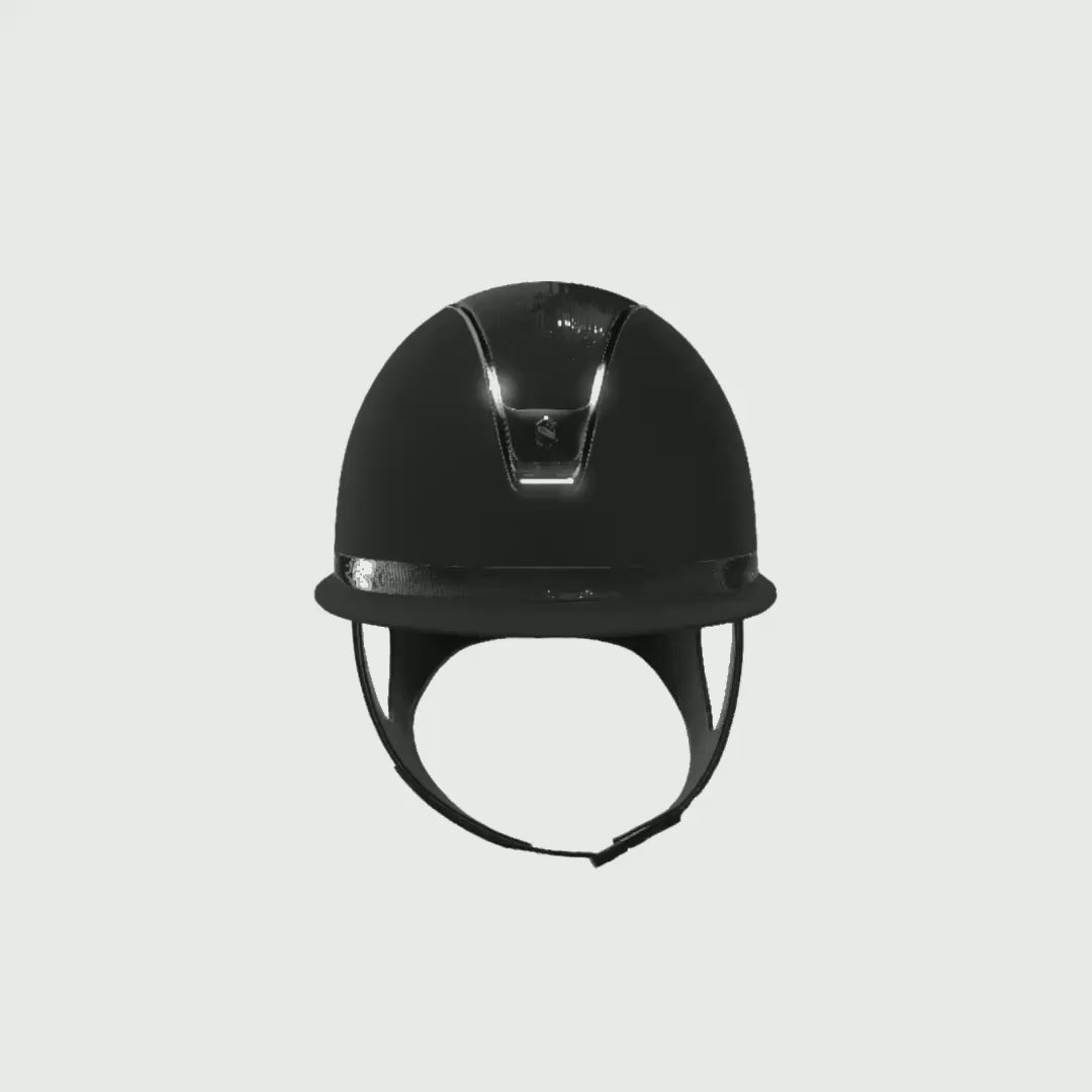 Reithelm Miss Shield 2.0 Black SM Top + Frontal Band Shimmer Leather Trim + Blason Black Chrome - 360°-Video (1:1)