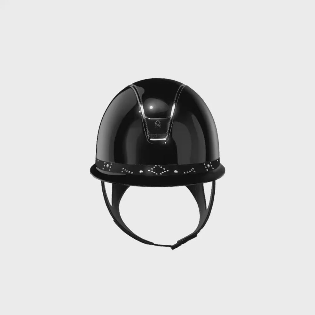 Reithelm Miss Shield 2.0 Glossy Black FB Celestial Crystal Black Trim + Blason Black Chrome - 360°-Video (1:1)