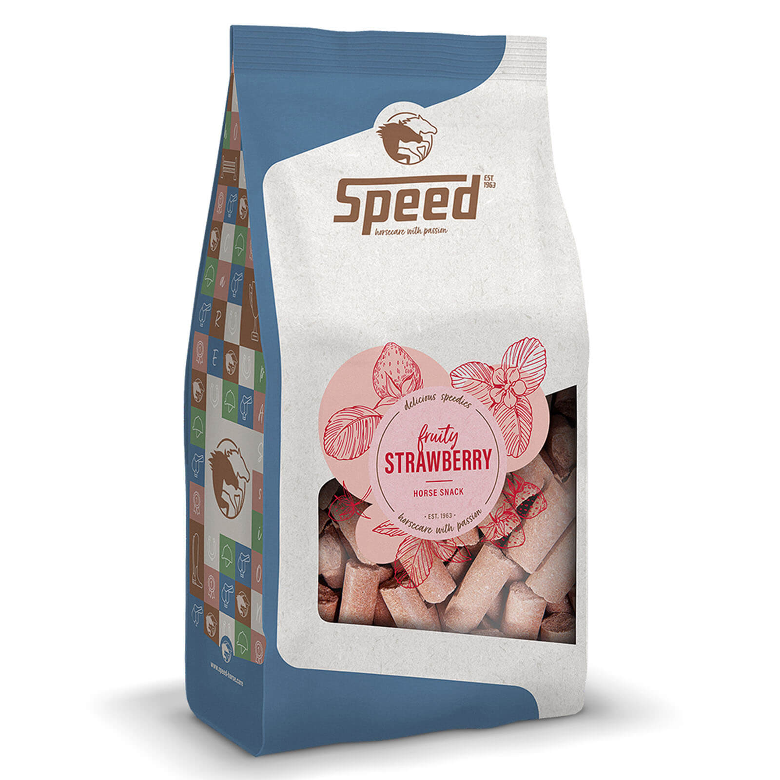 Speed Leckerlies Delicious Speedies Strawberry, 1 kg, Produkt allein auf weißem Hintergrund.