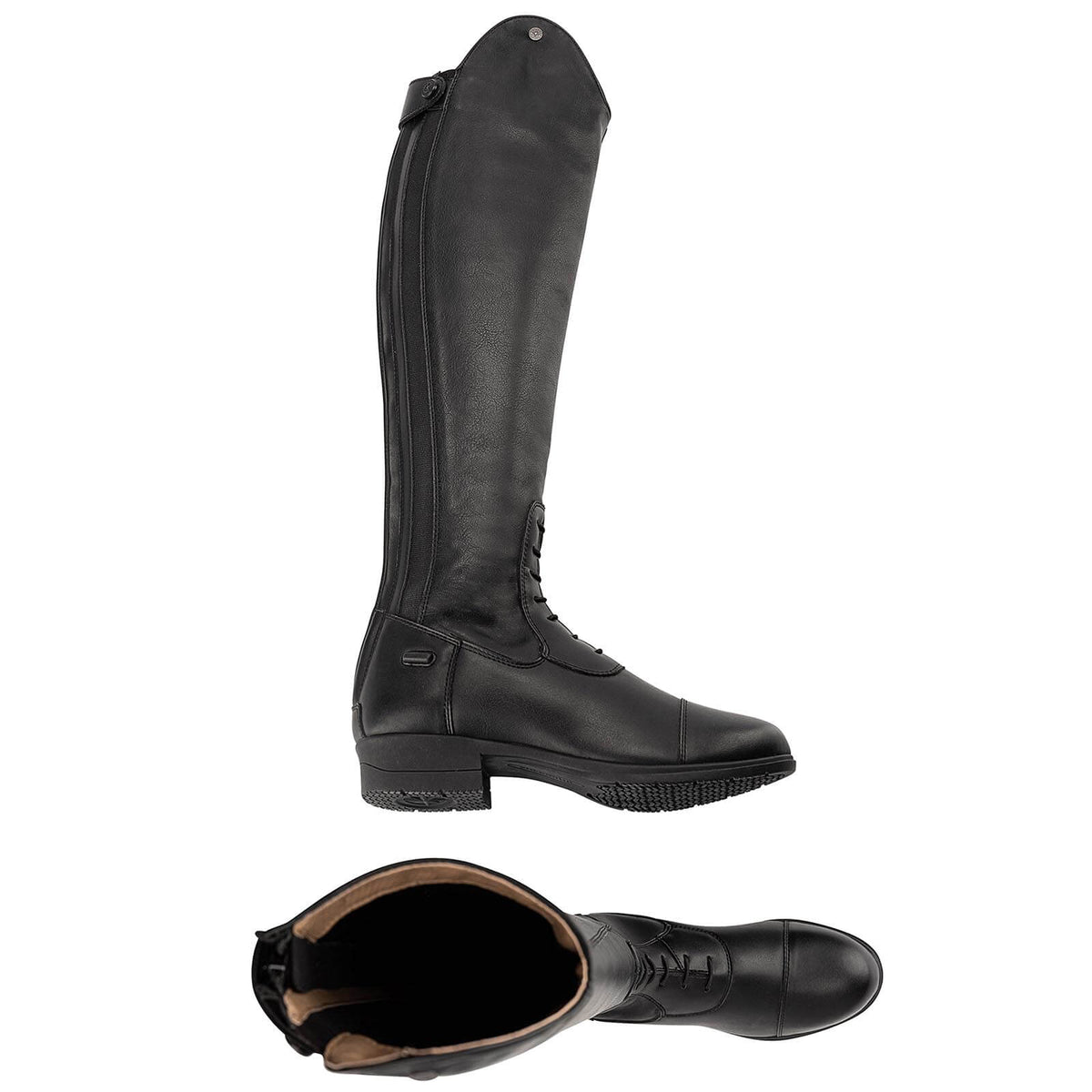 Reitstiefel Nova Tall Vegan, schwarz, Produkt allein auf weißem Hintergrund.