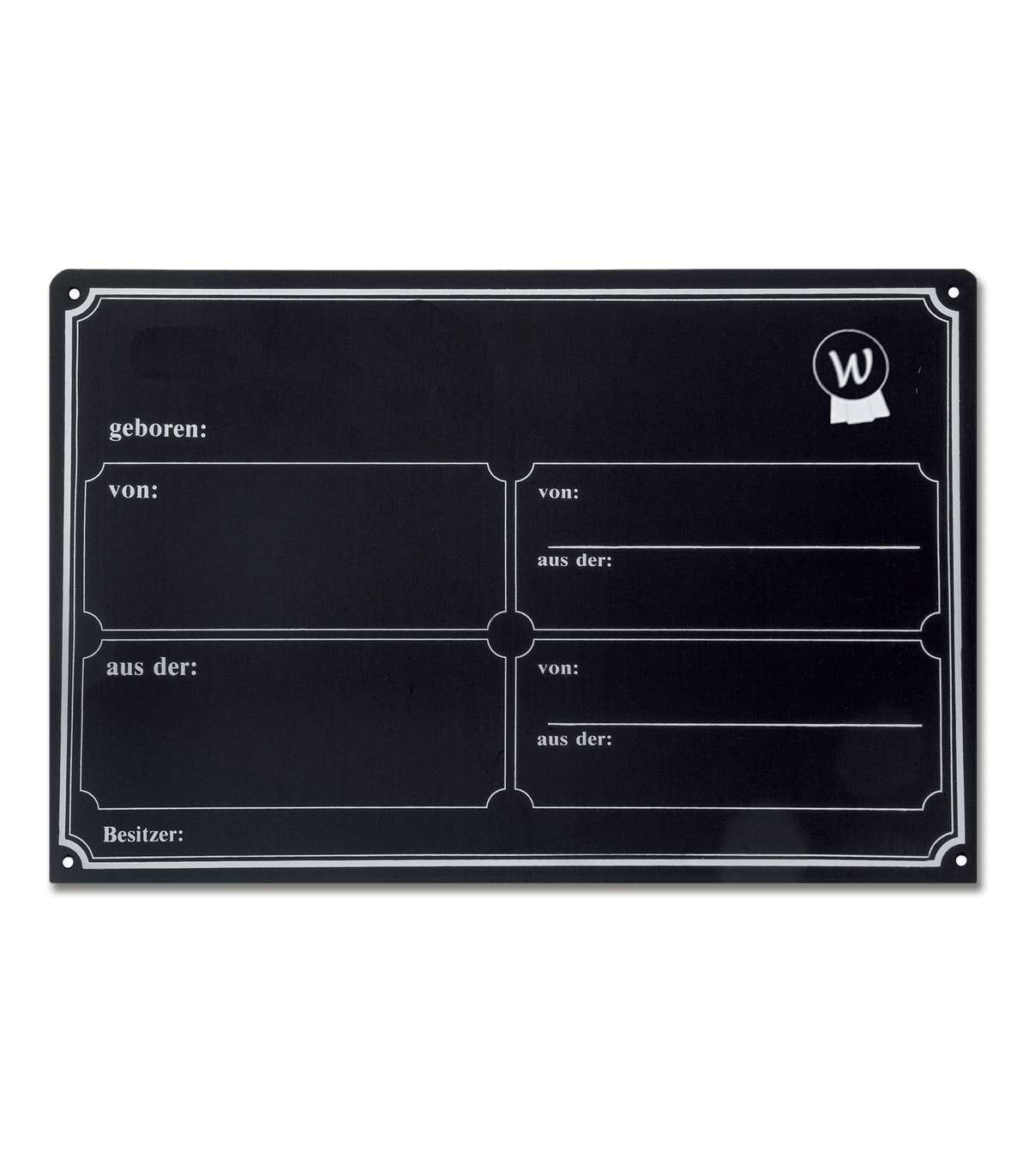 Boxenschild Metall