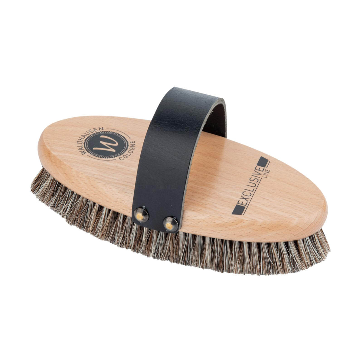 Waldhausen Exclusive Line Pferdekardätsche 19cm Putzbürste Pferdebürste, Produkt allein auf weißem Hintergrund.