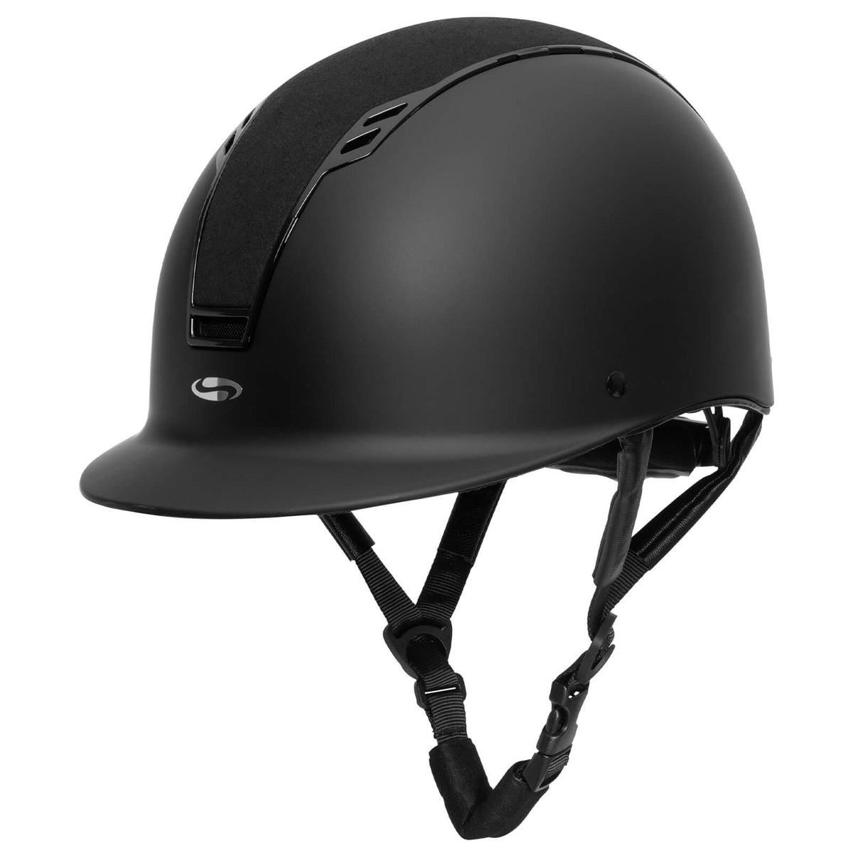 Reithelm Swing H22, Schwarz Matt/Velvet, Produkt allein auf weißem Hintergrund.