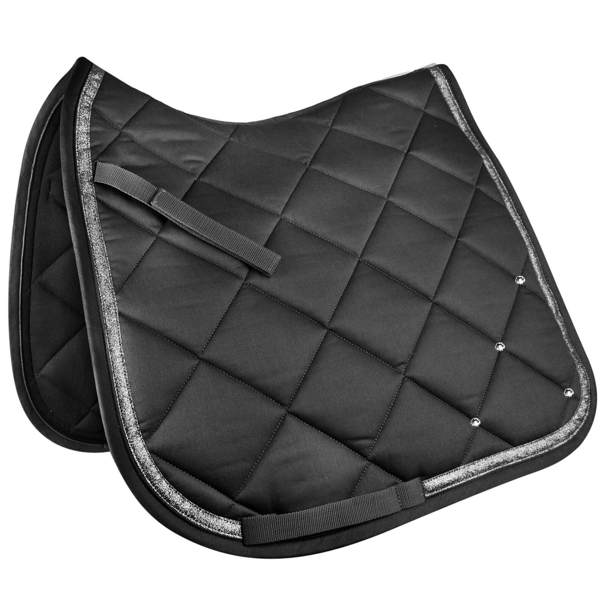 Waldhausen Schabracke Dressur Competition, Schwarz/Schwarz, Produkt allein auf weißem Hintergrund.
