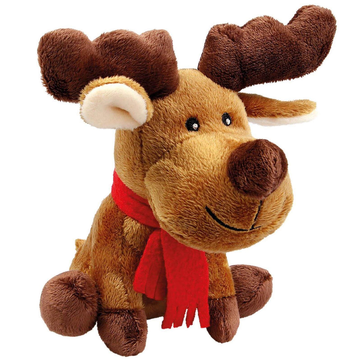 Wolters Plüschelch Rudolph Hundespielzeug, braun, Produkt allein auf weißem Hintergrund.